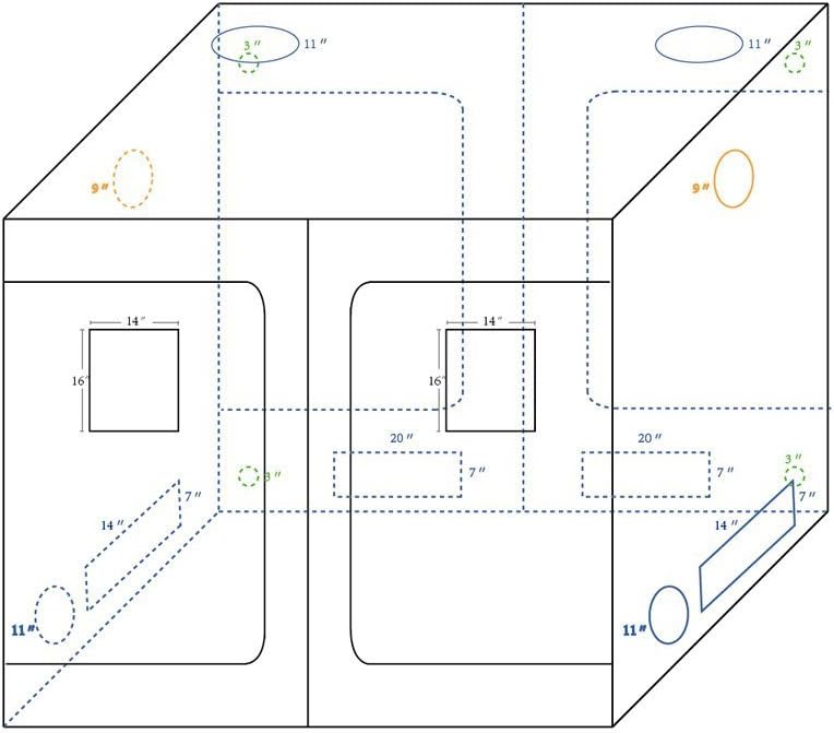 96"x48"x80" Mylar Hydroponic Grow Tent Grow Room with Obeservation Window and Removable Floor Tray for Indoor Plant Growing (96" x 48" x 80")