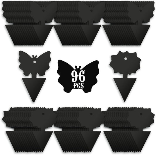 USKICH Sticky Traps Gnat Killer Fruit Fly Traps Non-Toxic and Odorless Fungus Gnat Traps Insect Traps Black Sticky Trap for Indoor and Outdoor Plants（96Pcs Black）