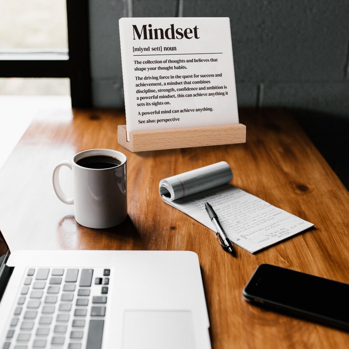 Inspirational Mindset Gifts for Coworker Friends, Motivational Mindset Gifts for Coworkers Colleague Team Student Friends, Self-improvement Reminder Positive Mindset Quotes Decor Ceramic Plaques