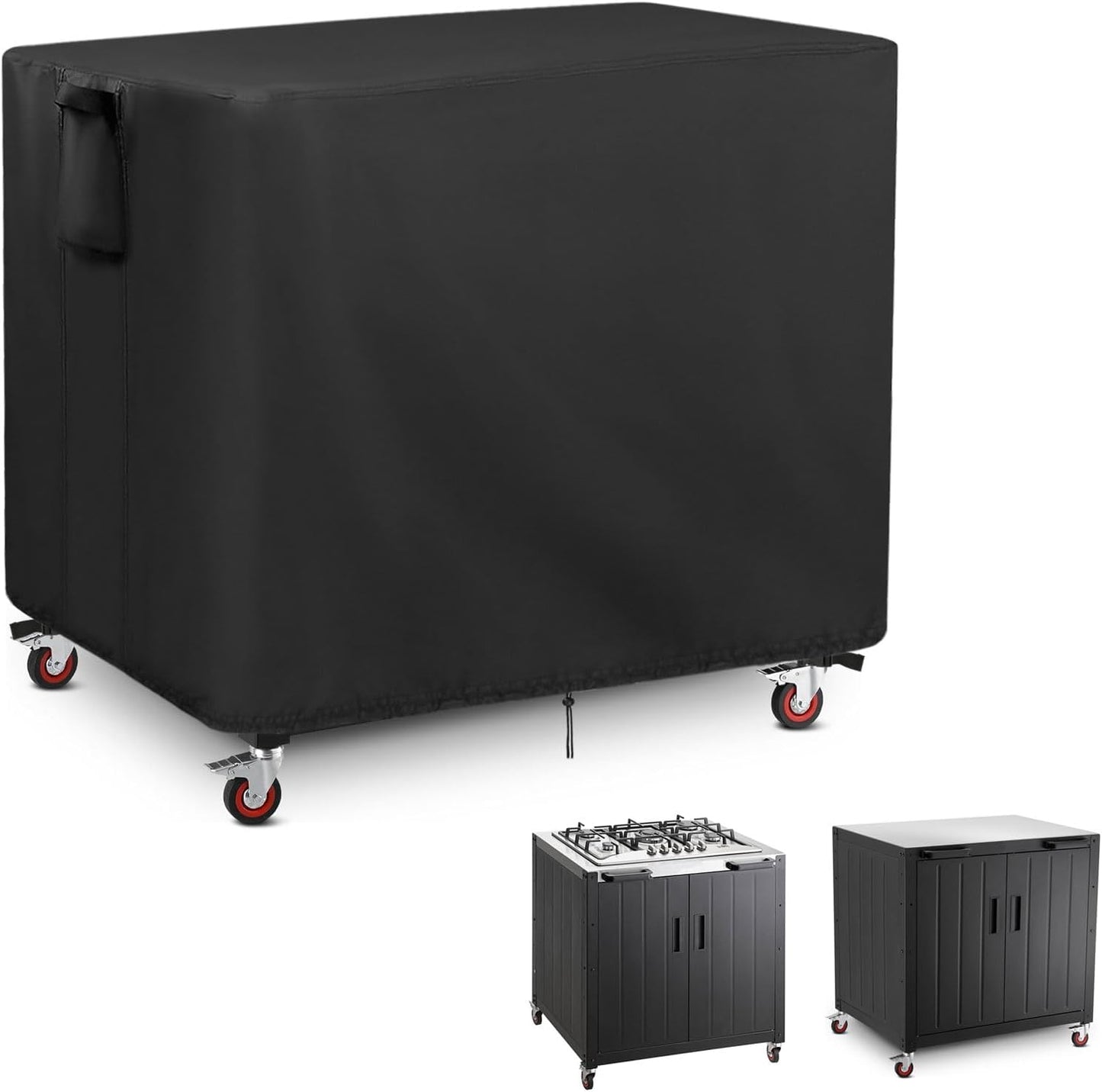 Outdoor Grill Table Cover for Feasto Gas Grill Table, Heavy Duty Bar Cart Grill Cart Cover Waterproof Gas Grill Stove Pizza Oven Table Covers 36"L x 24"W x 36"H Black