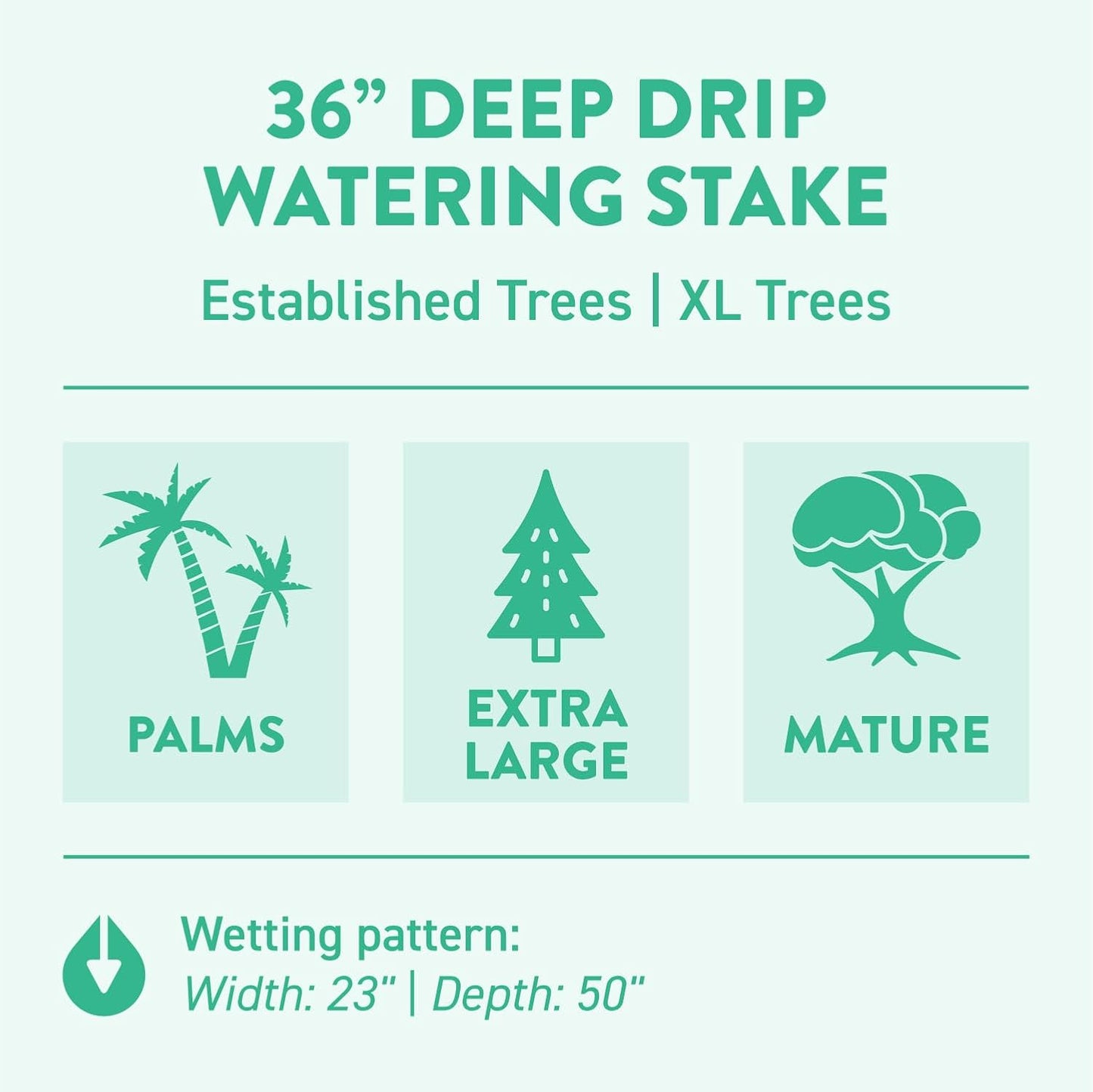 36 in. DEEP DRIP Large Tree Watering Stake (3 Pack) | UV-Protected ABS Plastic Tree Irrigation Spike for Extra-Large Sized Trees, Established Trees, and Palms