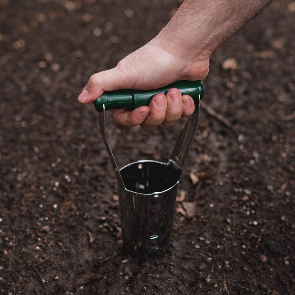 Flower Bulb Planter Tool - Automatic Soil Release, Depth Marker, Makes Planting Bulbs Easy - Perfect for Planting Tulip, Daffodil, Lily & Dahlia Flower Bulbs