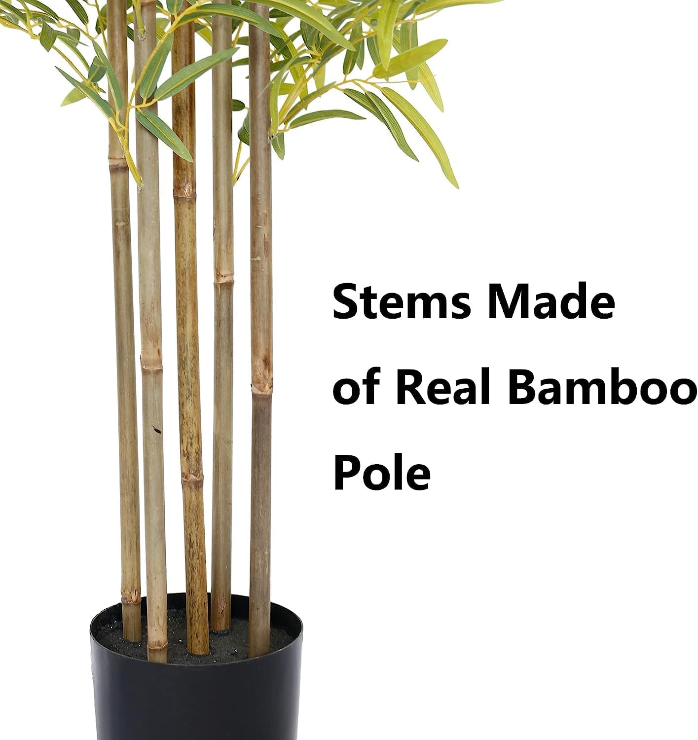 Happygrill Artificial Bamboo Tree, Greenery Plants in Nursery Pot, Decorative Fake Trees Artificial Trees for Home Decor Indoor,Office, Entryway, 5Ft High