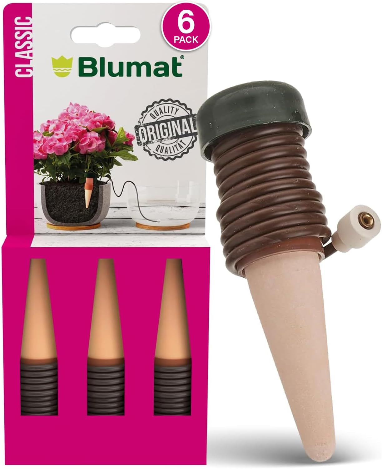 Blumat Classic (Jr.) Automatic Plant Watering Stakes (6 Pack) (Without Adapter)