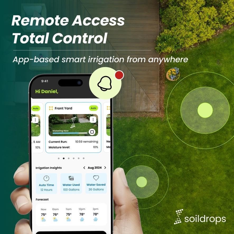 AI Smart Sprinkler Controller, 8-Zone WiFi Irrigation Controller for Indoor & Outdoor Use, DIY Garden & Lawn Watering Kit, App-Based Auto Watering