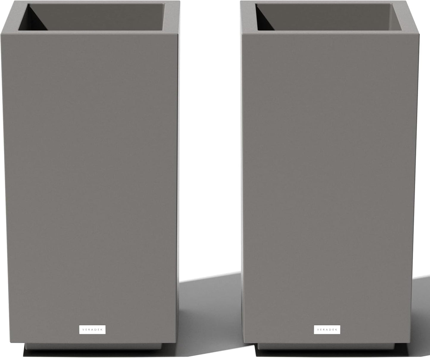 Veradek Block Series Pedestal Planter - Tall Planter for Indoor or Outdoor Front Porch | All-Weather Use with Removable Insert Bucket | Modern Décor for Flowers, Tall Trees, Faux Plants