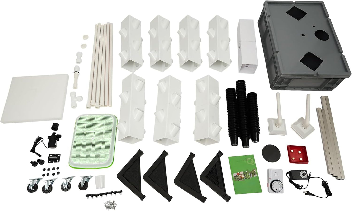 Hydroponic Growing Tower System Kit, 56-Plant Vertical Hydroponics Garden Tower with LED Grow Light, for Outdoor Indoor Herbs Fruits Vegetables Smart Garden Planter Kit