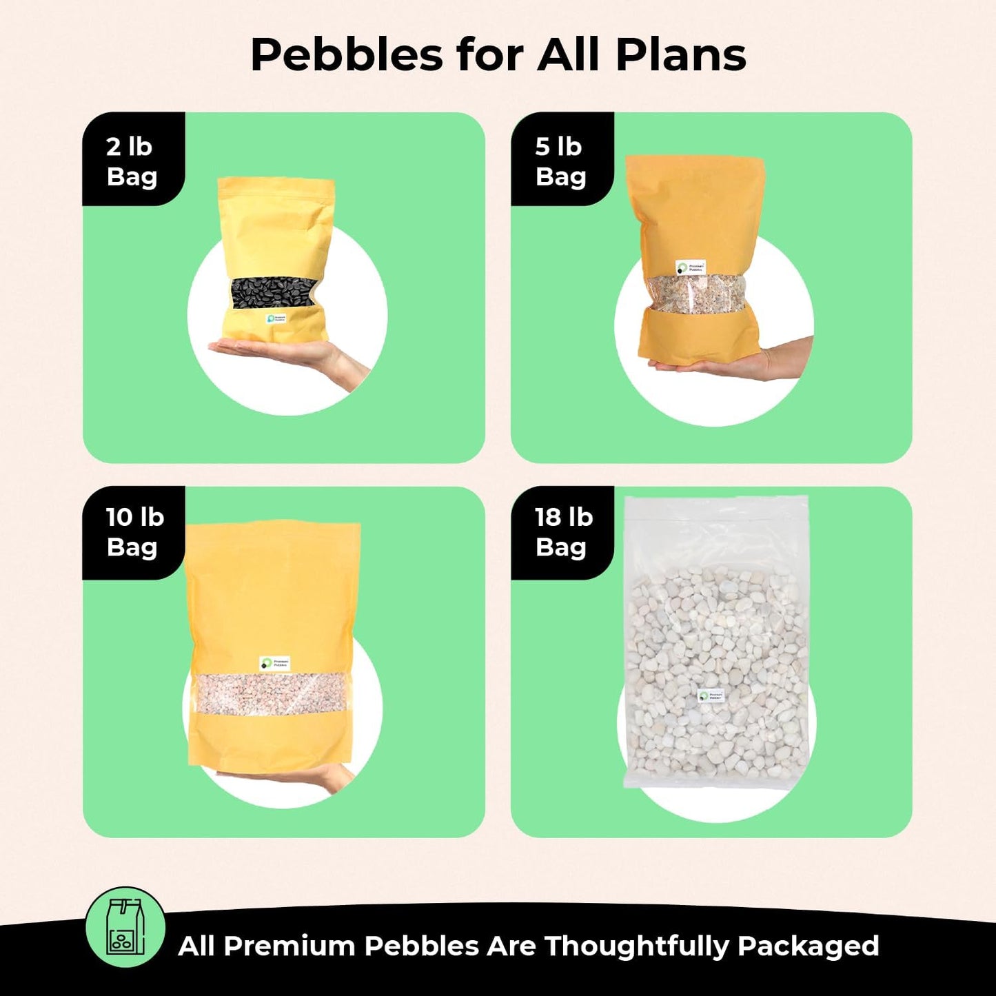 White Rocks - 3/8 Inch. Decorative Polished Pebbles for Garden, Succulents, Vase Fillers (XSM 0.375 Inch - 5 lbs) perfection