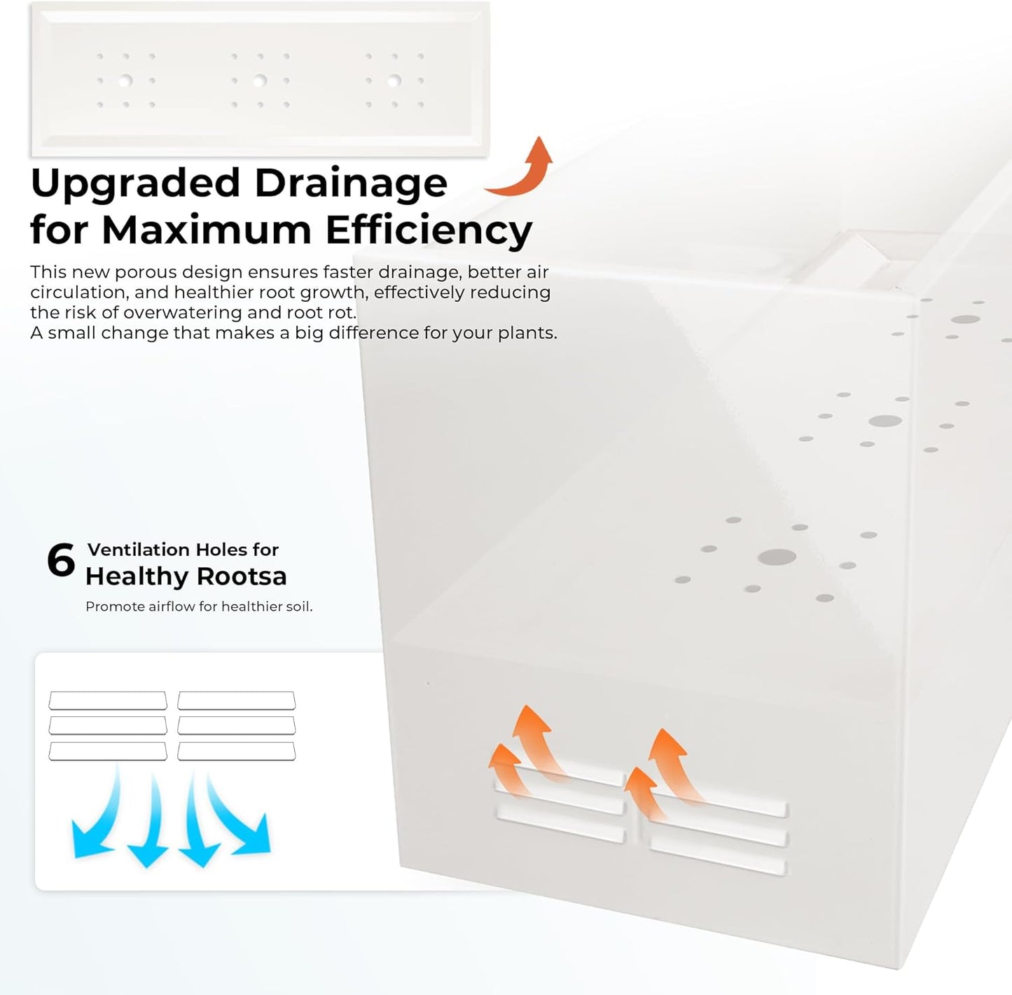 Worth Garden Metal Planter Box - 30" L x 11" W x 13" H Glossy White Heavy Duty Large Rectangular Steel Modern Plant Pot, Indoor Outdoor - Insert Plate with Drain Holes, Air Vents, No Assembly Required