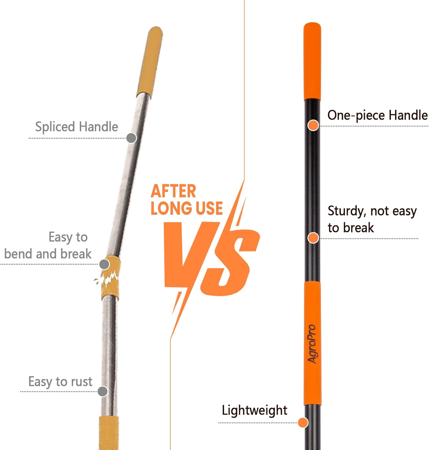 Garden Hoe for Weeding, Heavy Duty Hoe Garden Tool Long Handle, 58 Inches