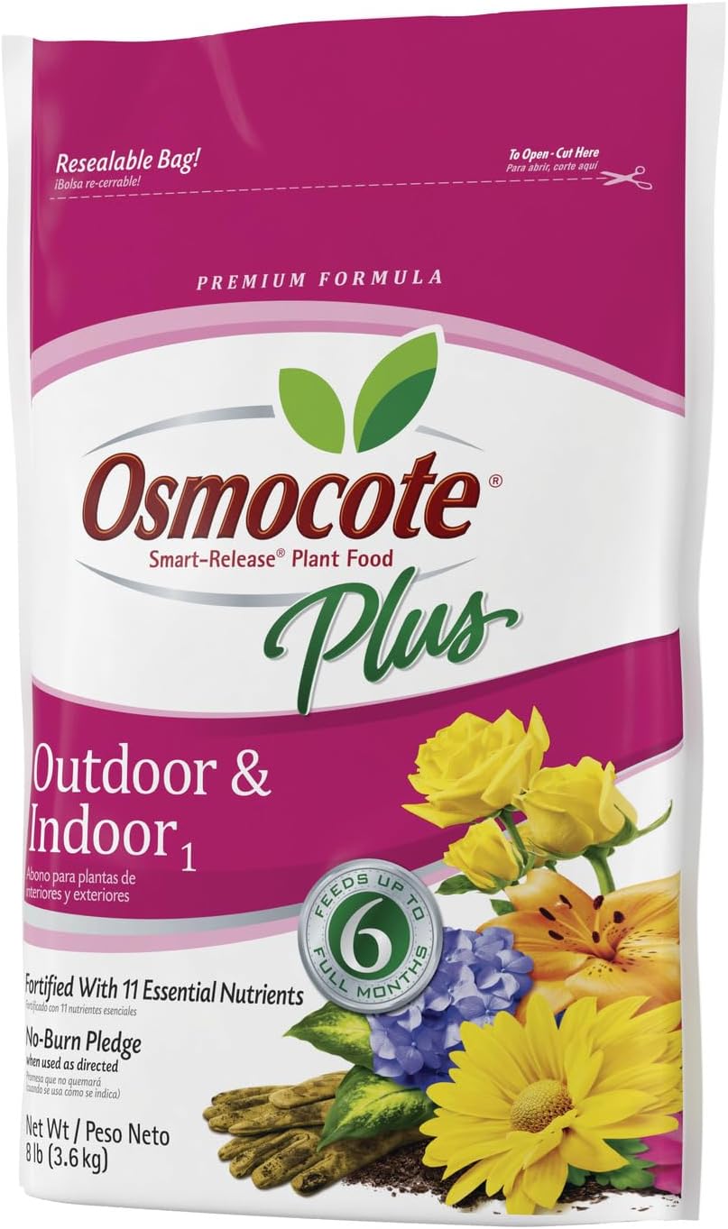 Osmocote Smart-Release Plant Food Plus Outdoor & Indoor₁, Granular Fertilizer with 11 Essential Nutrients, 8 lbs.