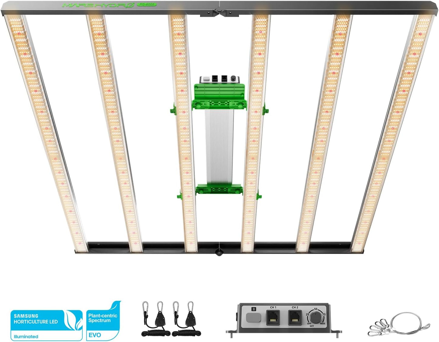 MARS HYDRO FC8000 Samsung LM301H EVO Bar LED Grow Light for 5x5, 2448 Pcs Diodes, with Smart Controller, 800W Commercial Full Spectrum Dimmable Daisy Chain Growing Lights for Indoor Plants