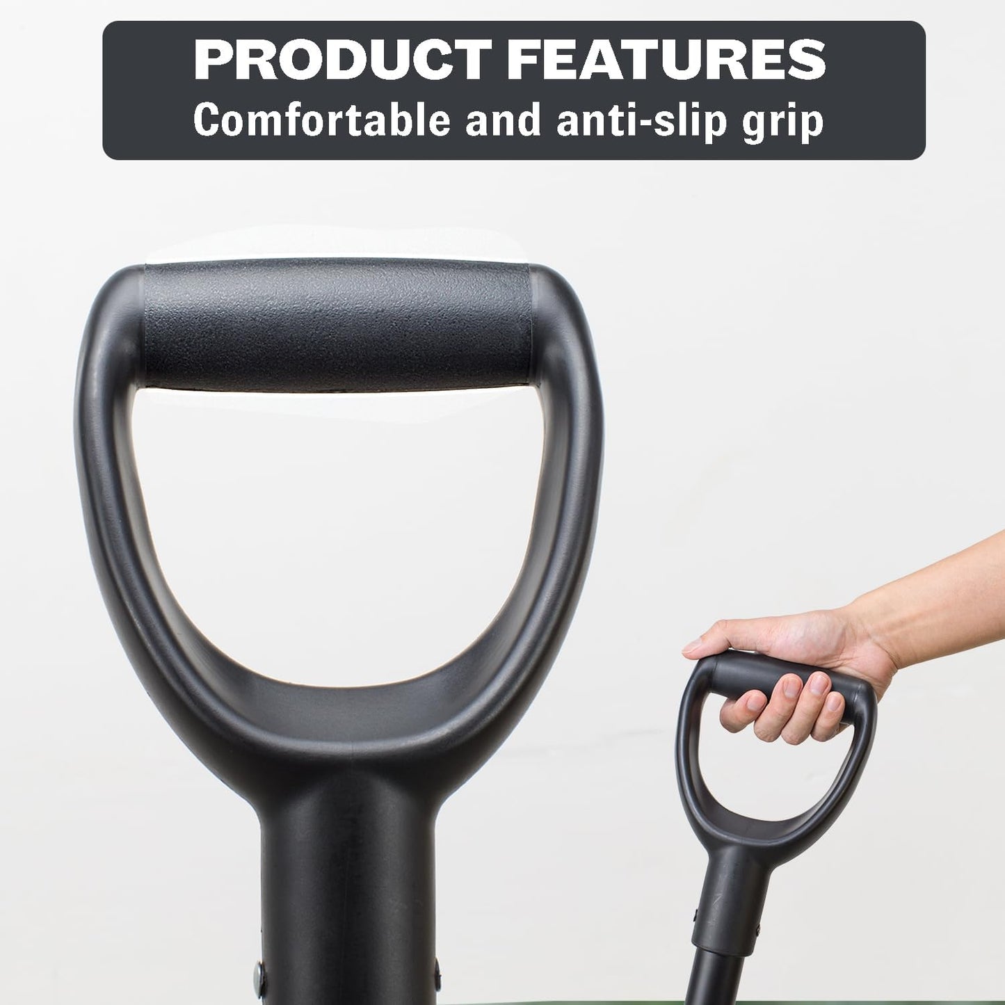 Pitchfork, Steel Tines, Manual Hay Fork, Pitchforks for Gardening Digging Composting Spading,4Tines Garden Fork witn Fiberglass Handle,46Inches (Black)