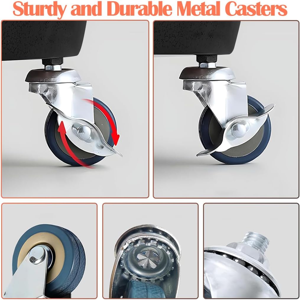 Plant Caddy with Wheels, Heavy Duty Plant Stand with Universal Wheels, Round Pot Trolley for Indoor Outdoor,18inch Black