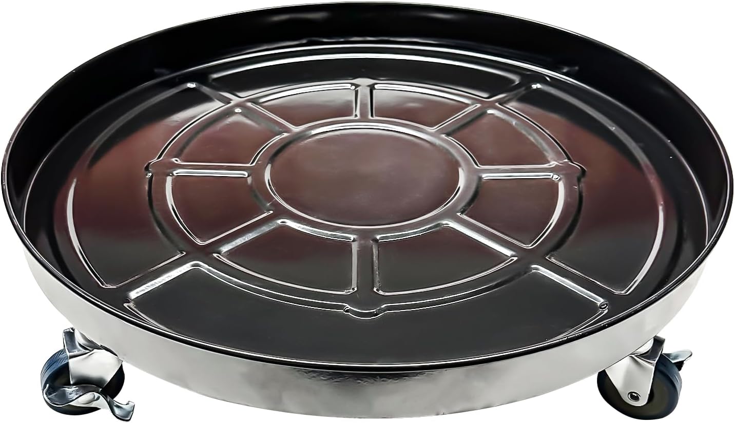 Choclaif Plant Caddy with Wheels, 1 Pack Black Heavy Duty Plant Stand with Universal Wheels, Round Pot Trolley for Indoor Outdoor (20)