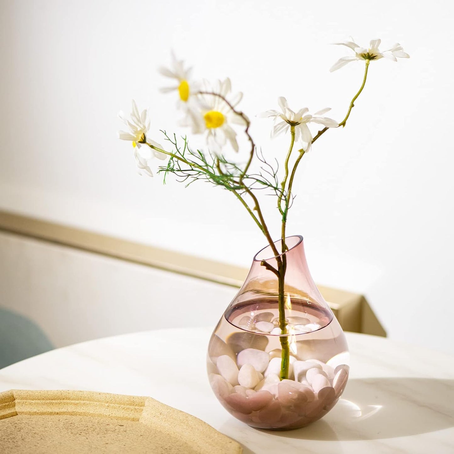 11lbs White Natural River Rocks, Polished Pebbles for Plants Garden, 0.3-0.8 inch Decorative White Stones, Ideal for Fish Tank, Vases, Crafting, Home Decor and Garden Landscaping Rocks,White