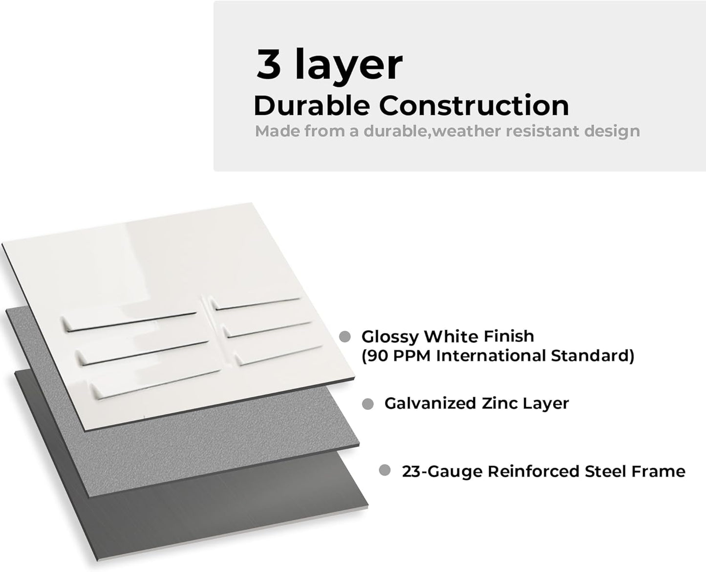 Worth Garden Metal Planter Box - 30" L x 11" W x 13" H Glossy White Heavy Duty Large Rectangular Steel Modern Plant Pot, Indoor Outdoor - Insert Plate with Drain Holes, Air Vents, No Assembly Required