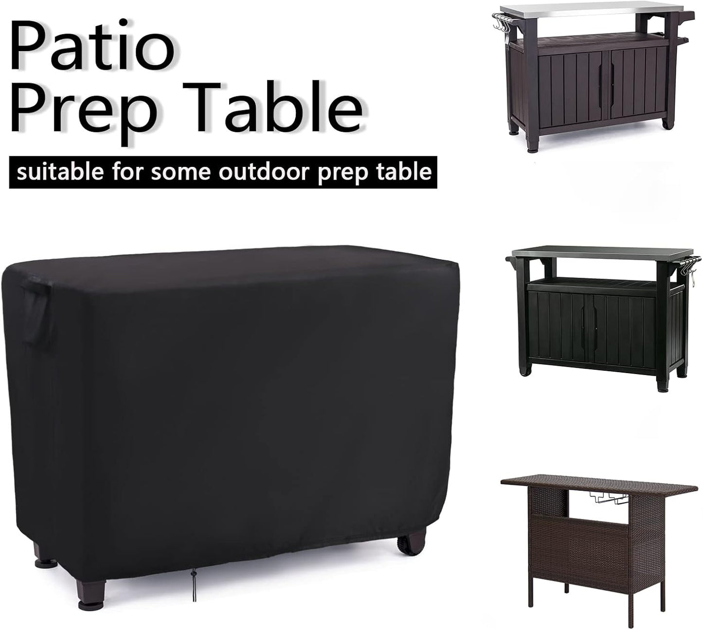 55 Inch Outdoor Furniture Cover for Keter Unity XL Portable Table, Waterproof Patio Rectangle Table Covers,Outdoor Pizza Oven Grill Cover