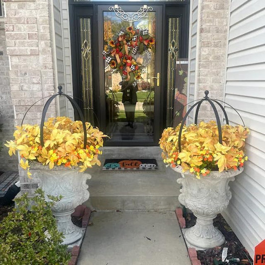 Set of 2 Metal Garden Trellis Obelisks - Durable Black Powder Coated Round Climbing Frames for Plants - Ideal Decorative Support for Flowers & Vines - Ideal for Indoor & Outdoor Gardens