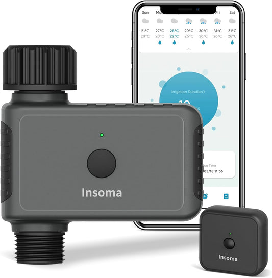 WiFi Sprinkler Timer Water Timer, Smart Hose Faucet Timer, APP & Voice Control, Remote Control Irrigation System via 2.4Ghz WiFi & Bluetooth, Compatible with Alexa