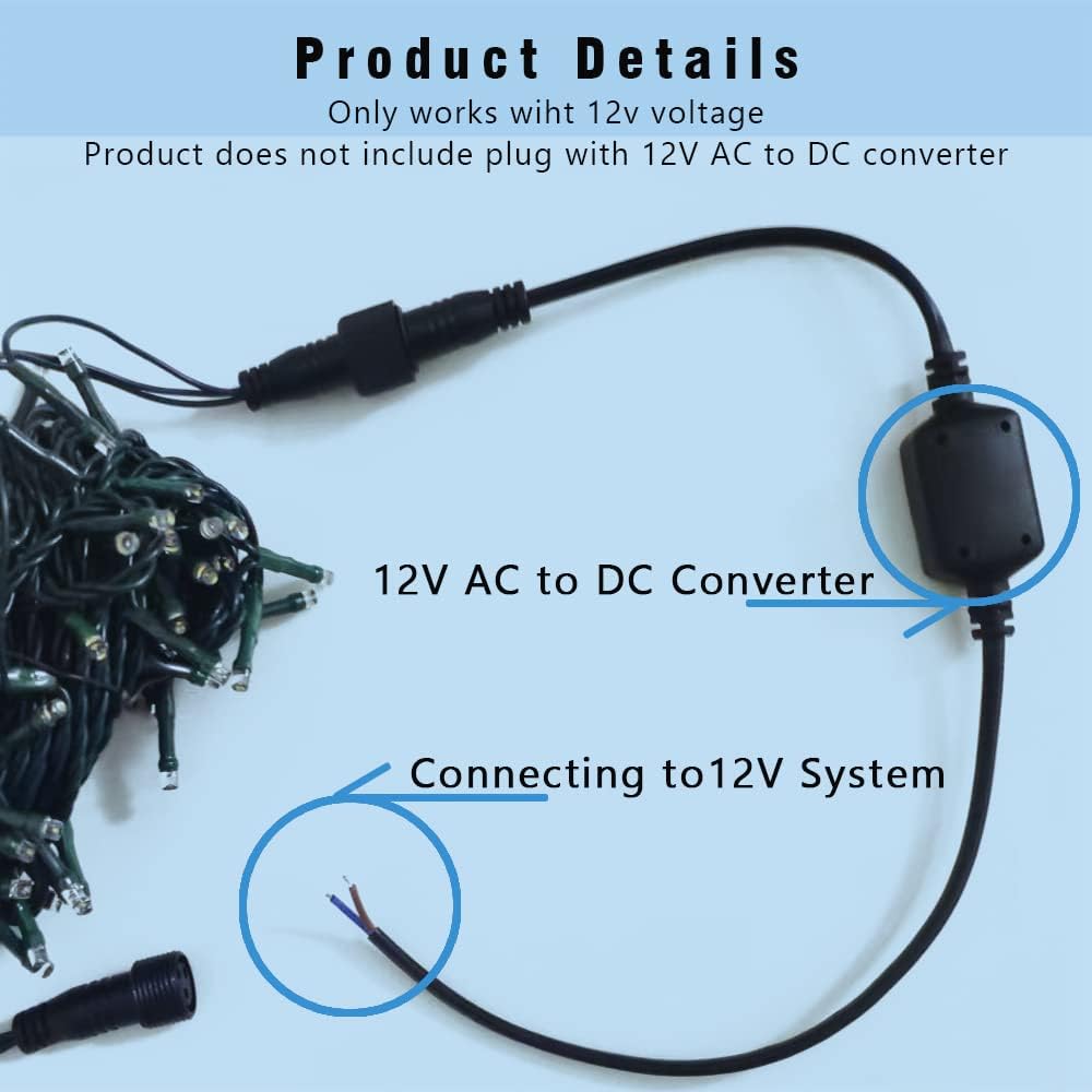 33ft 12V Low Voltage String Lights-Low Voltage Landscape Lights-Works with Landscape Lighting Systems -for Indoor Outdoor Xmas Tree Wedding Party Decoration（Blue）