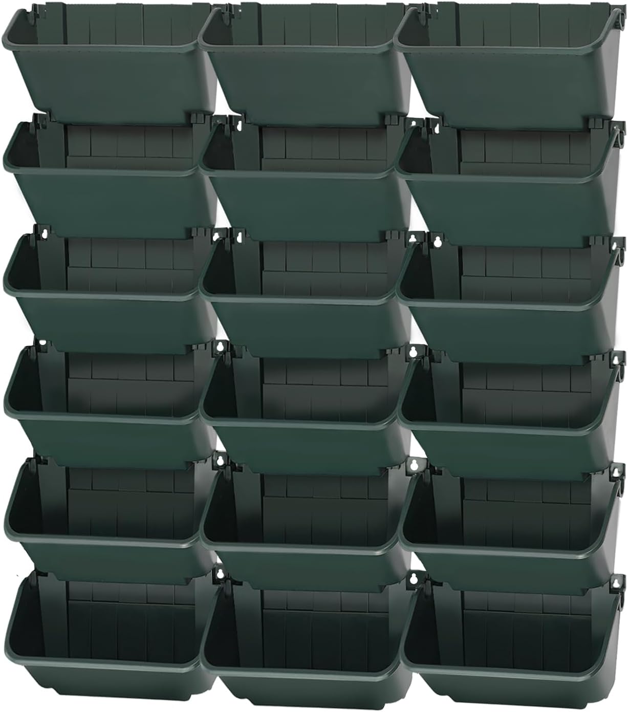 18-Pot Vertical Wall Planter, Self-Watering Stackable Planters for Indoor & Outdoor Use, Perfect for Herbs, Flowers & Vegetables (18, Black)