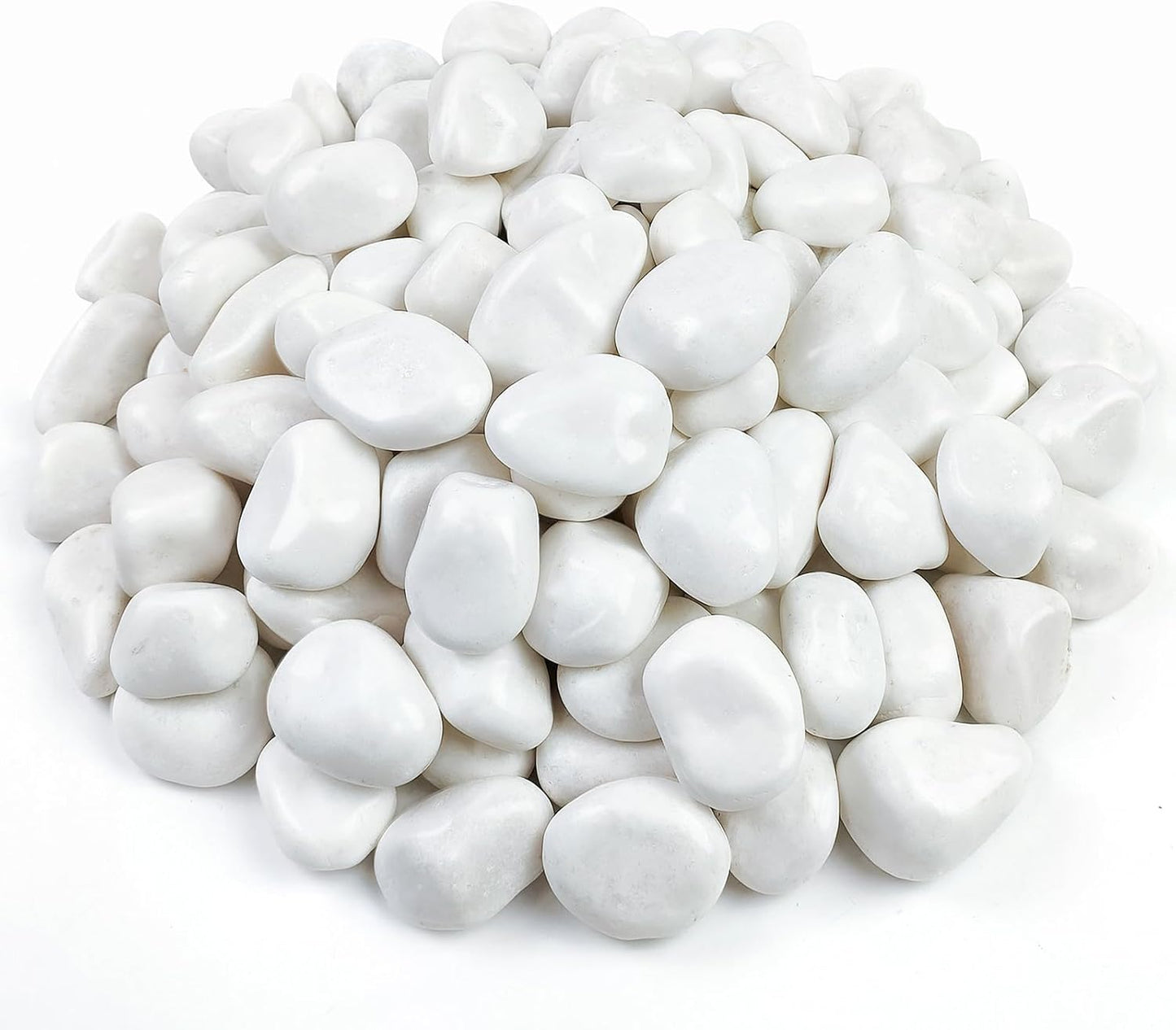 40 lbs Large White River Rocks for Landscaping, 2-3 Inch Decorative Polished Pebbles for Plants, Vase, Terrarium, Stones for Planter, Garden and Yard Paver