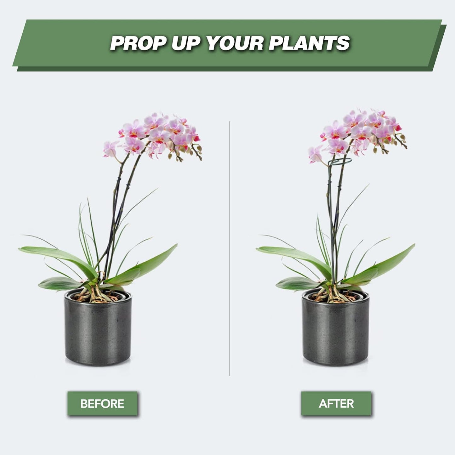 Joyhalo 12 Pack Plant Support Stakes 24 Inch, Plant Stakes, Flower Stakes with 24 Twist Ties, Garden Sticks for Plants Iris, Dahlia, Gladiolus, Amaryllis, Rose, Sunflower, Tomato, Sapling Etc