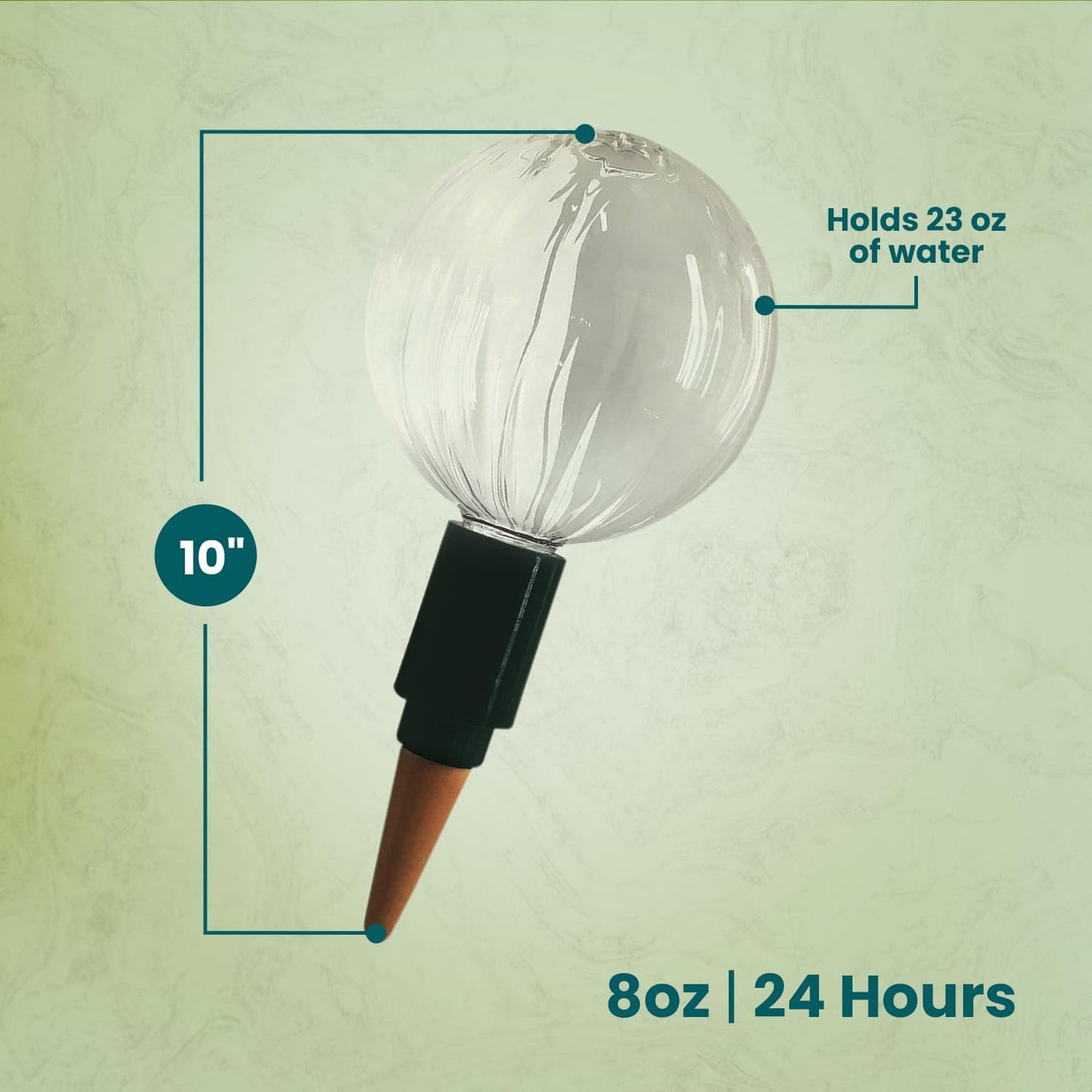 Blumat Glass Plant Self Watering Globes,Automatic Houseplant Drip Irrigation for Indoor Plants, Hanging Plants, Houseplants, Plant Garden Accessories,Vacation Plant Savers,Large Globe Small Adapter