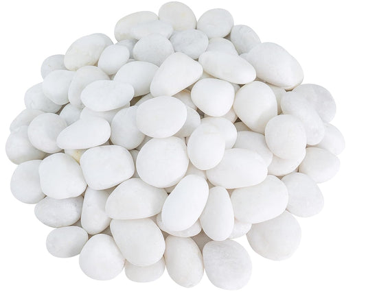 River Rocks, 20lbs Aquarium Rocks, 2-3 Inch White Pebbles for Indoor Plants, Natural Stones for Landscaping Garden Paving Plant Rocks Crafting Walkways