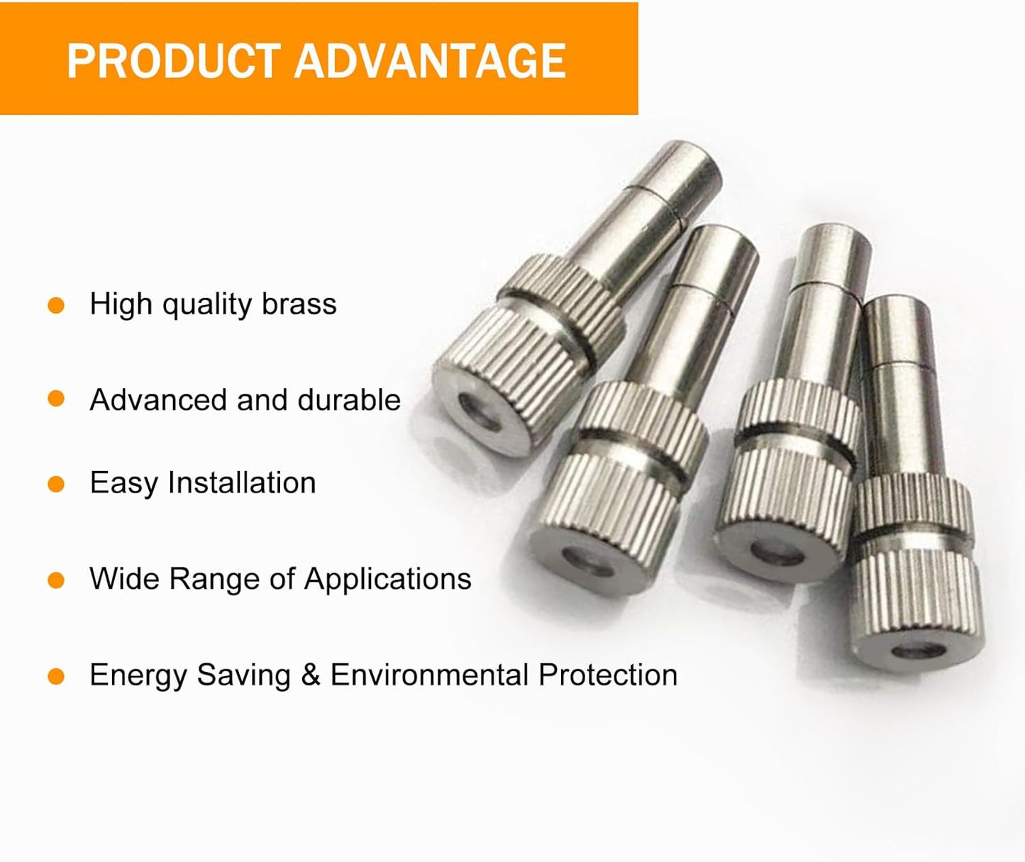 20pcs Brass Mister Nozzles, 6mm Misting Nozzles for Outdoor Cooling System, Landscaping, Air Humidification, Greenhouse Irrigation (without Filter, 0.031"/0.8mm Orifice)