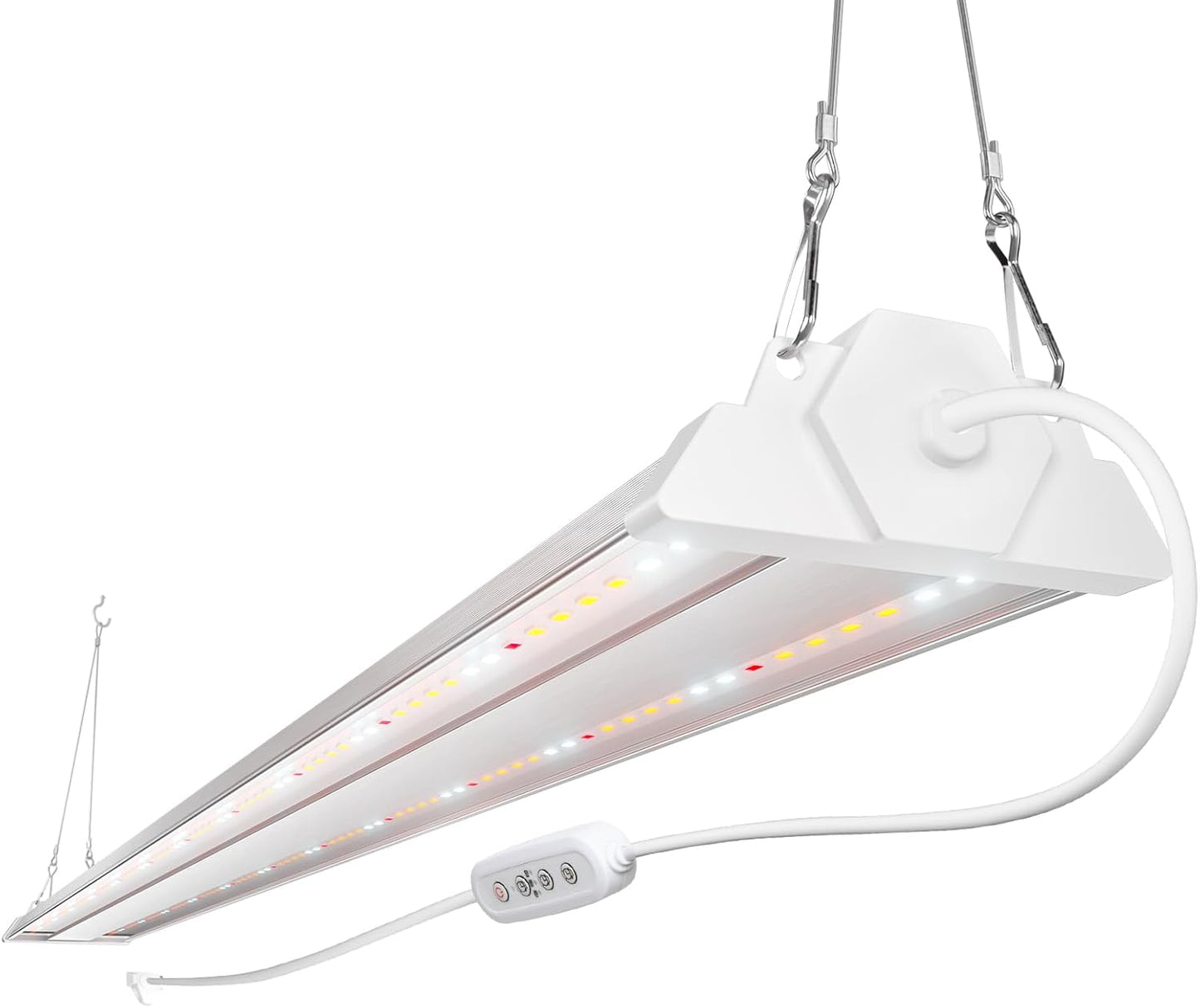 FREELICHT 1 Pack 4ft LED Grow Light with Timer, 60W (350W Equivalent), Sunlike Full Spectrum Integrated Plant Light for Hydroponic Indoor Plant Seedling Veg and Flower, Plug in with 3 Timing Modes