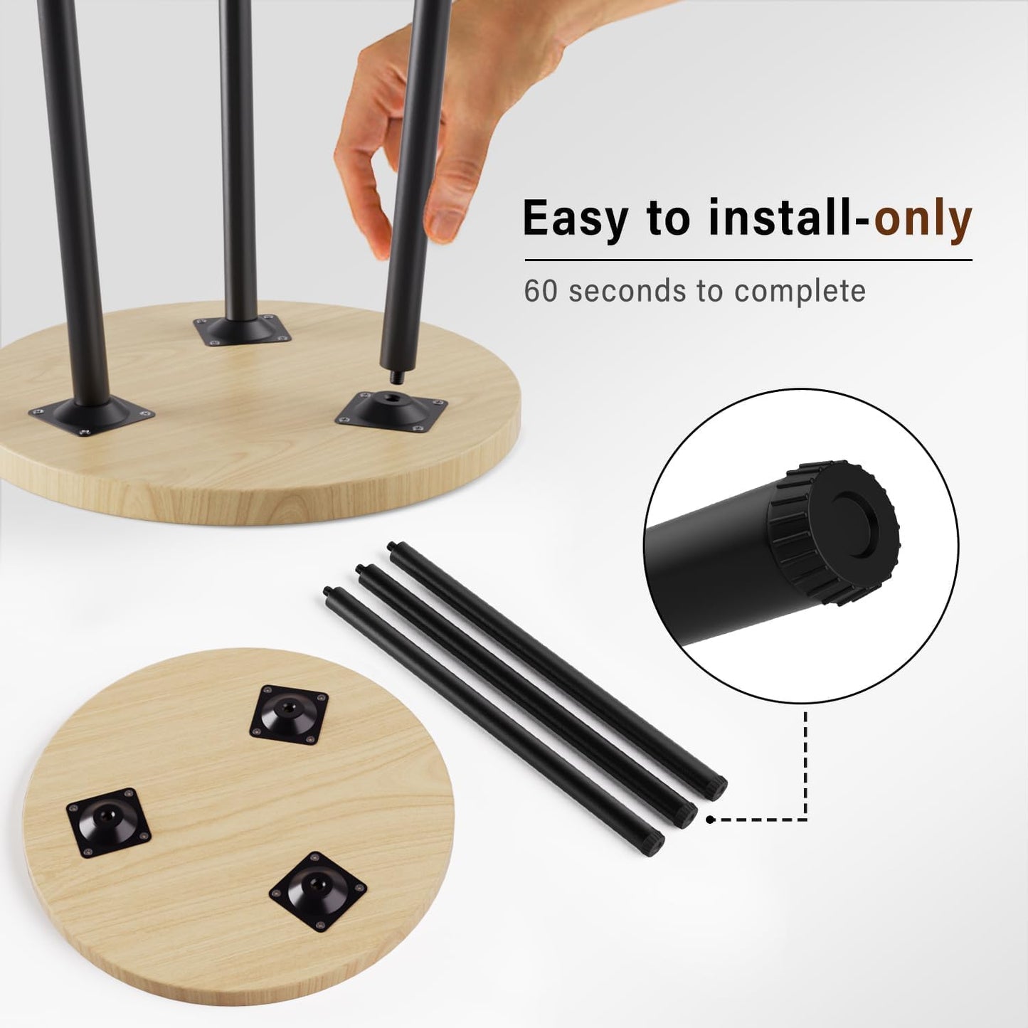 Plant Stand Indoor 14'': Indoor Plant Stand 2 Pack Metal Plant Table - Wood Plant Stool Outdoor Small Round Side End Table Mid Century Modern Decor - Home Decor