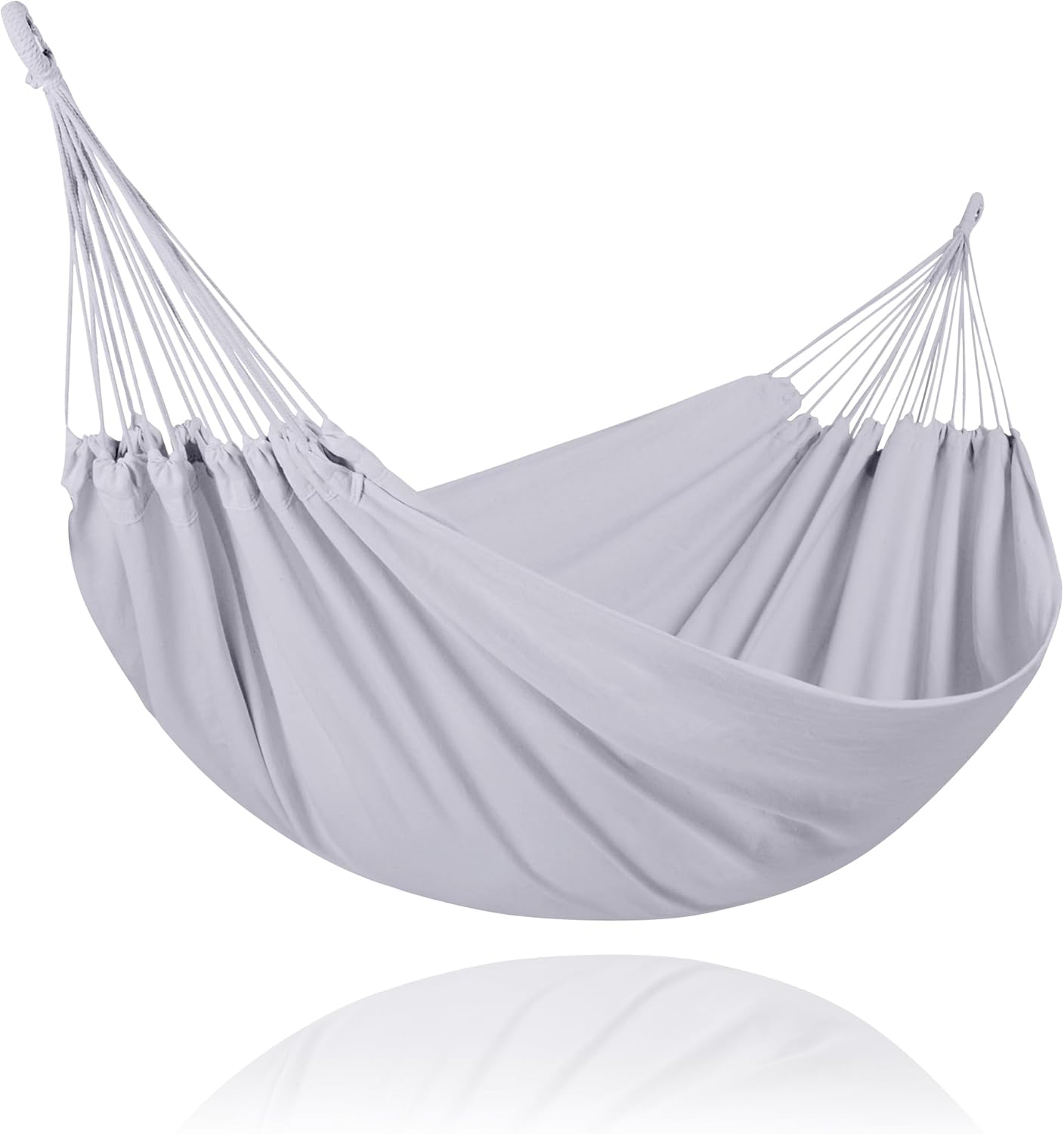 SUNCREAT Tree Hammocks for Outside, Double Hammocks 2 Person Heavy Duty for Trees, Light Gray