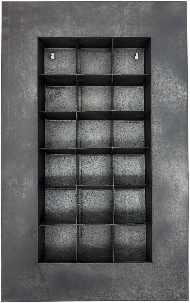 Modern Home Living Wall Galvanized Steel/Zinc Succulent Planter (Black Zinc, 18 Pocket)