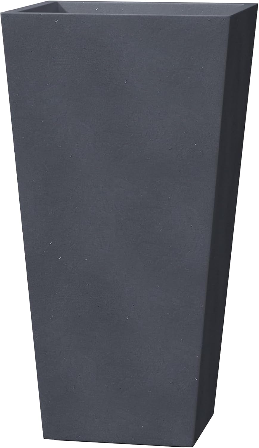 Kante 24.4 Inch Tall Tapered Concrete Planter, Modern Style Large Plant Pot with Drainage Hole and Rubber Plug for Patio, Backyard, Porch, Suitable for Indoor Outdoor Plants, Charcoal