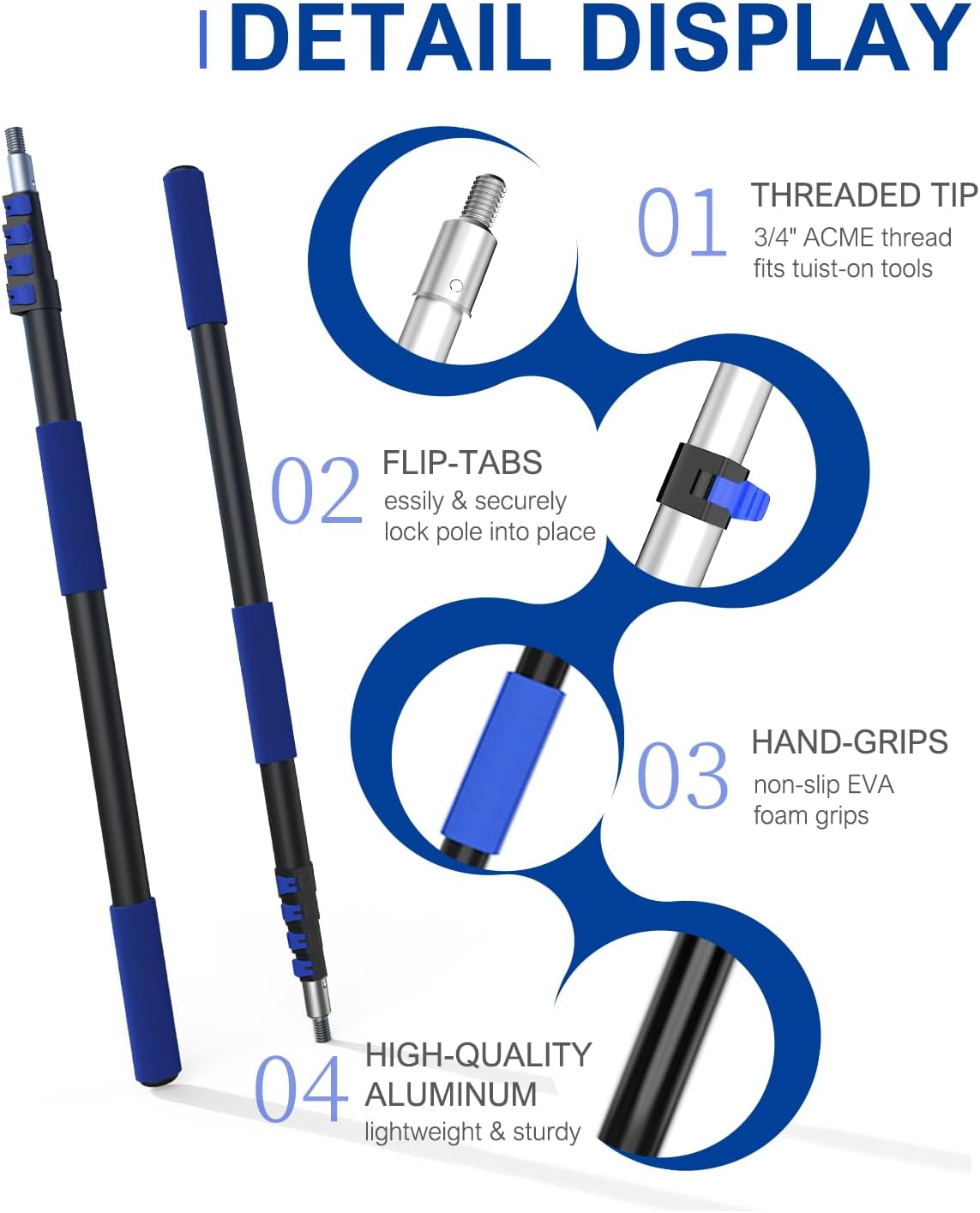 26FT Reach Pole Saw, Telescoping Tree Trimmer with 5-20FT Extension Pole, Sharp Steel Blade and Scissors, Fruit Picker, Extendable Long Handle Tree Pruner for Yard Garden Trees Palms Shrubs