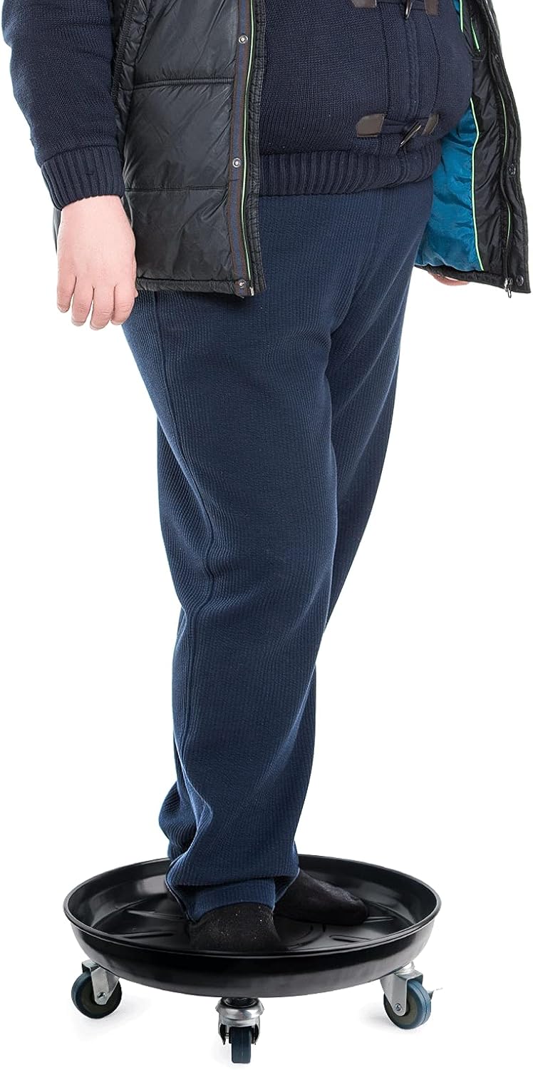 Choclaif Plant Caddy with Wheels, 1 Pack Black Heavy Duty Plant Stand with Universal Wheels, Round Pot Trolley for Indoor Outdoor (20)