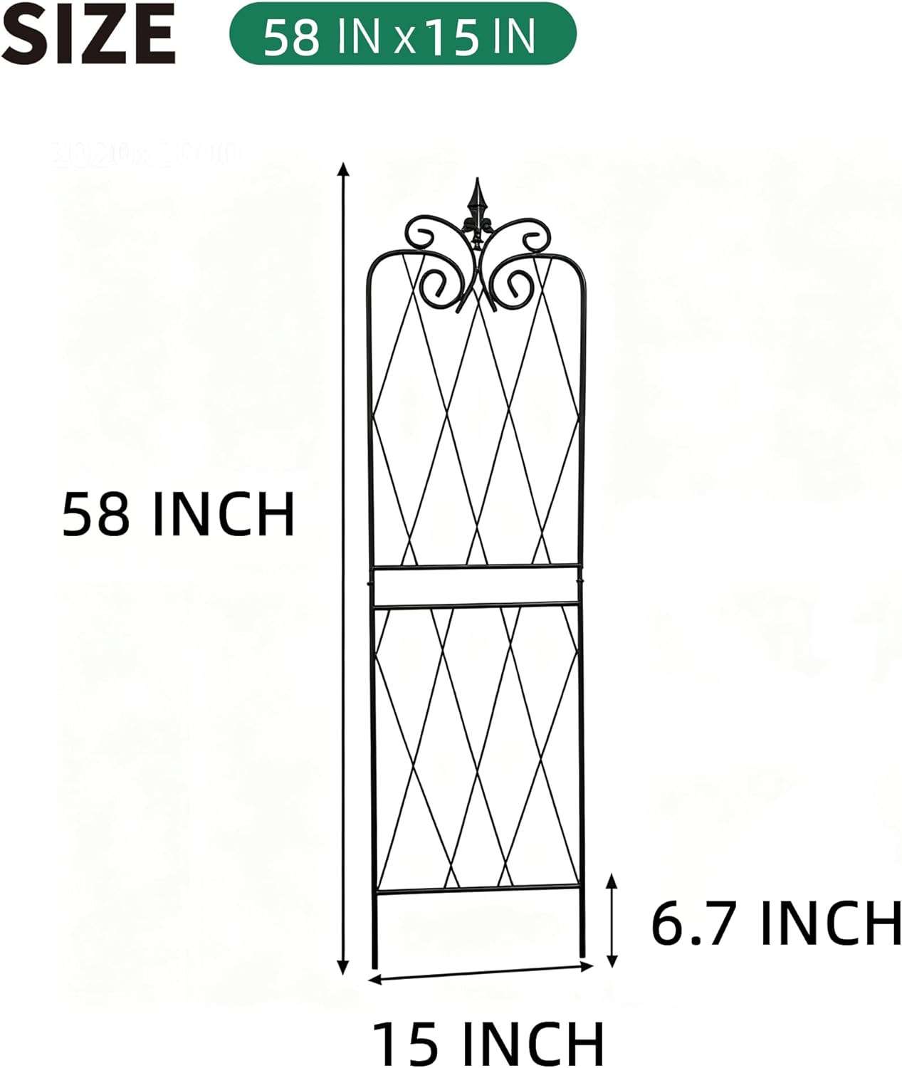 Garden Trellis for Climbing Plants 59inch x15inch Rustproof Metal Vine Trellises for Outdoor Climbing Plants Support Structures A (150cm) 2Pack
