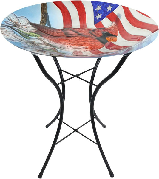 Briarwood Lane American Cardinal Glass Birdbath