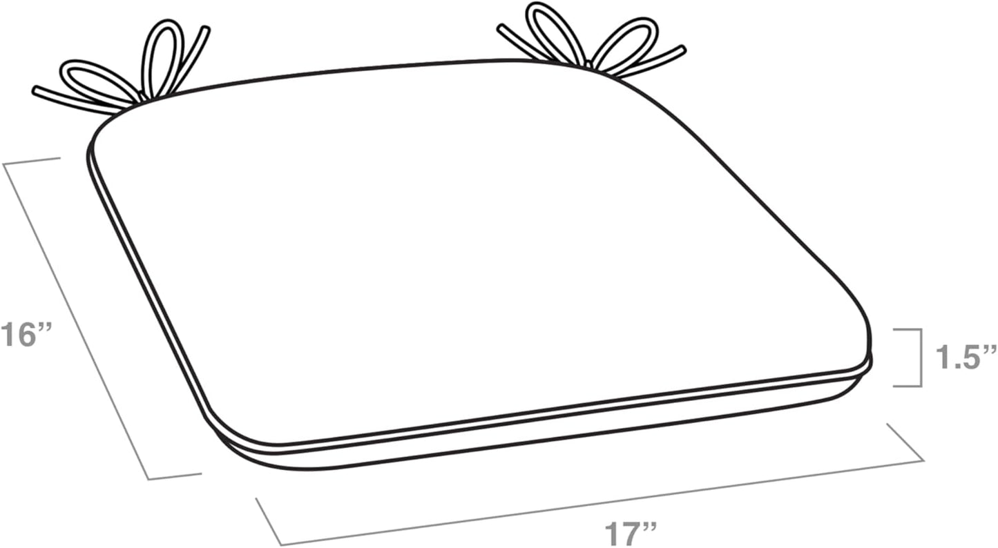 Arden Indoor/Outdoor Foam Seat Pad, 2 Pack, 17 x 16, Patio Cushion, Water Repellent, Fade Resistant, Foam Cushion Ruby Red Leala