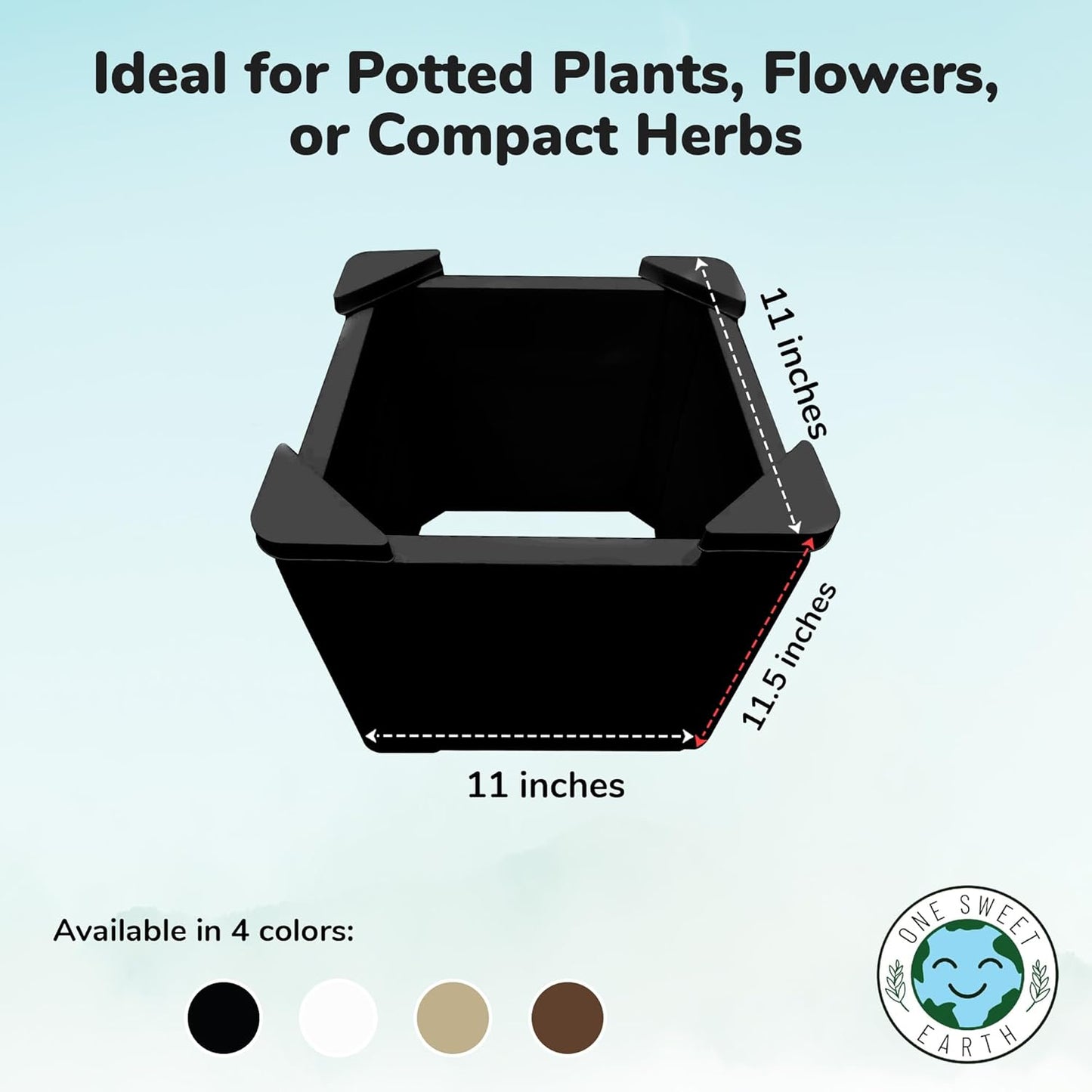 Raised Garden Bed - 1x1 ft Planter Box - Black HDPE - No Tools Needed - DIY Kit for Urban Gardening, Flowers, Herbs & Vegetables - Made in The USA - 2 Pack