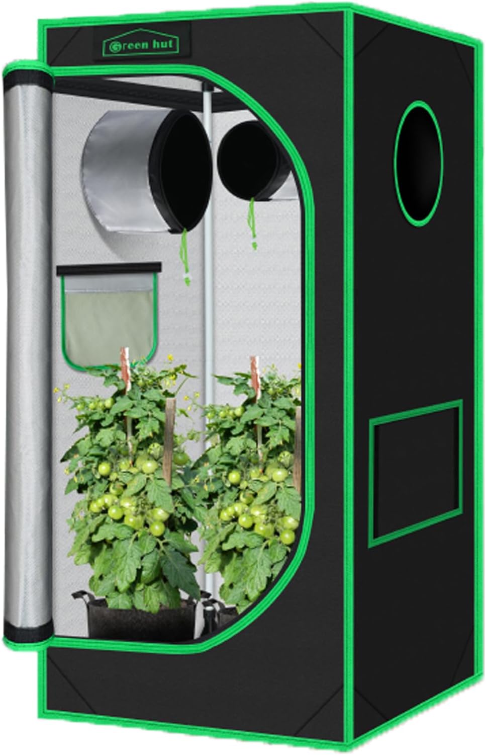 Grow Tent 24"x24"x48" 600D Mylar Hydroponic Indoor Grow Tents with Observation Window, Removable Floor Tray and Tool Bag for Indoor Plant Growing 2x2