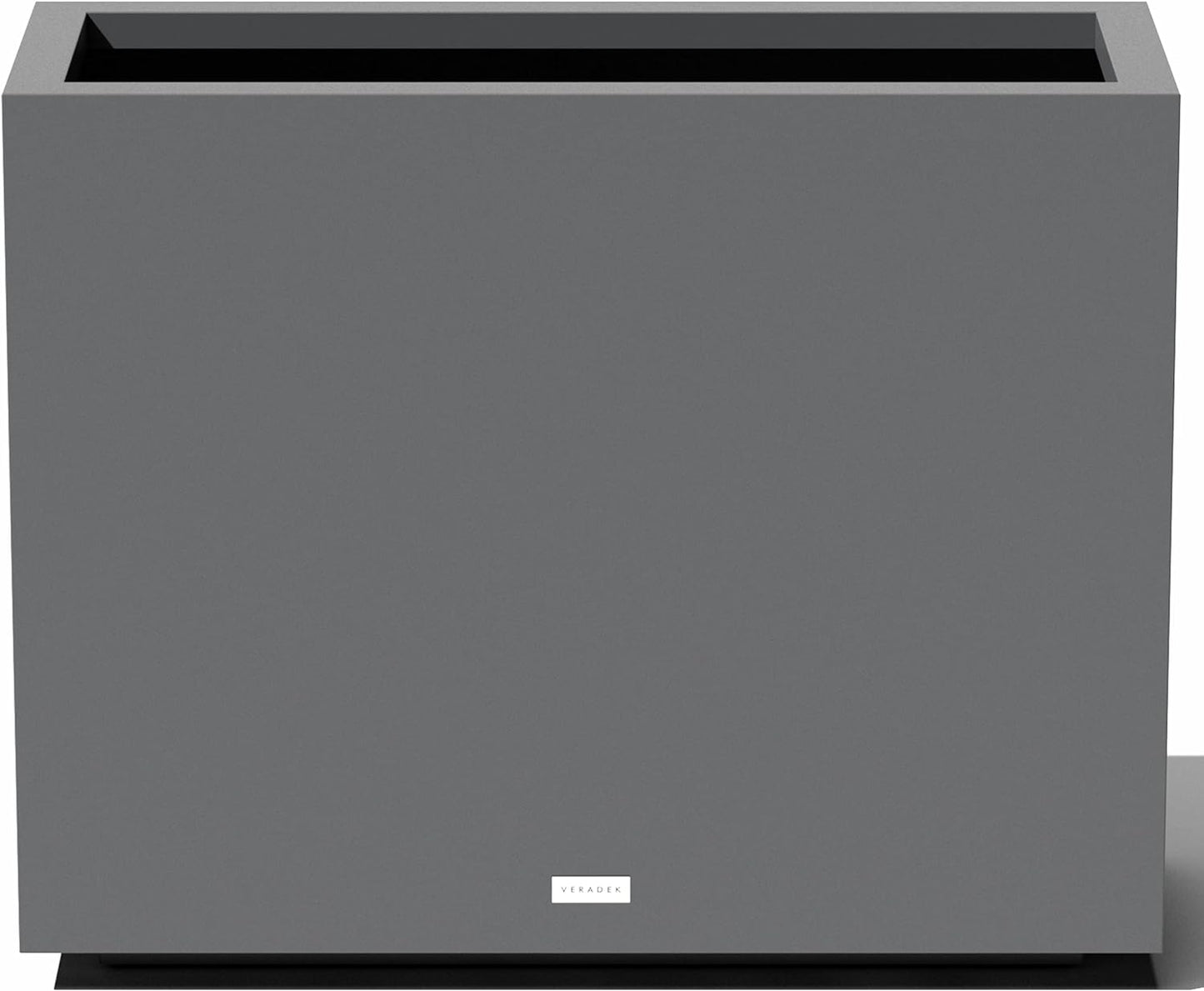 Veradek Block Series Span Plastic Planter - Tall Rectangular Planter for Indoor or Outdoor Patio/Porch, Gray, 24.25 in Height, 12 in Width, 30 in Length