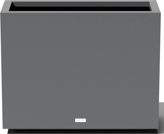 Veradek Block Series Span Plastic Planter - Tall Rectangular Planter for Indoor or Outdoor Patio/Porch, Gray, 24.25 in Height, 12 in Width, 30 in Length