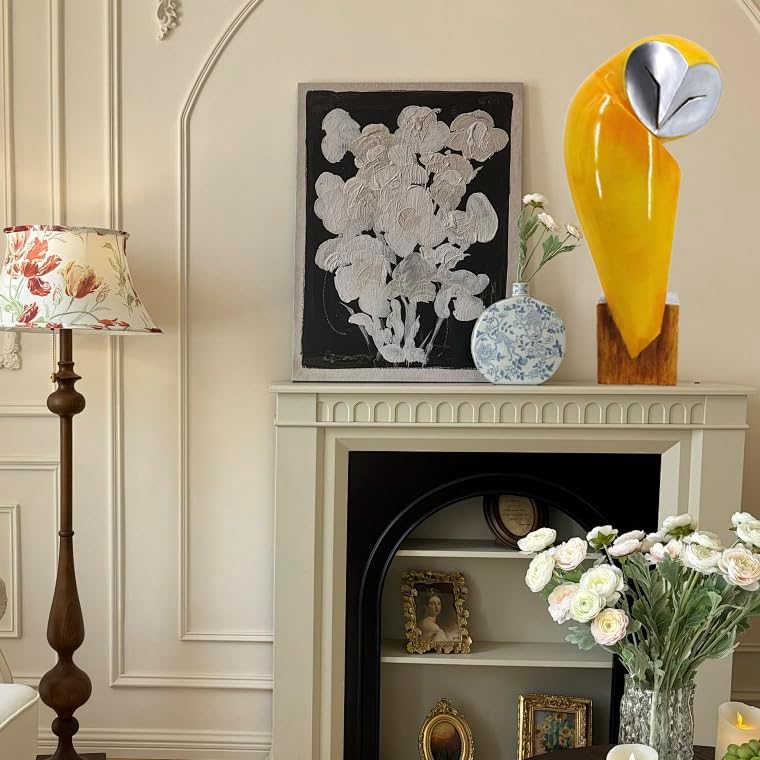 15 Inch Owl Statue for Home Decor Accents Office Decor, Handmade Owl Sculpture for Bookshelf Decor, Bookshelf Desktop Mantel Cabinet Living Room Bedroom Decorations
