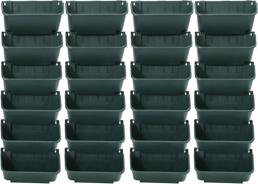 24 Pack Vertical Garden Planter,13 inch Wall Mounted Planter for Patio Indoor Outdoor Decor, Garden Self Watering Pot Balcony Plant Vegetable Fruit Herb Hanging Pocket Holder Flowerpot (Army Green)