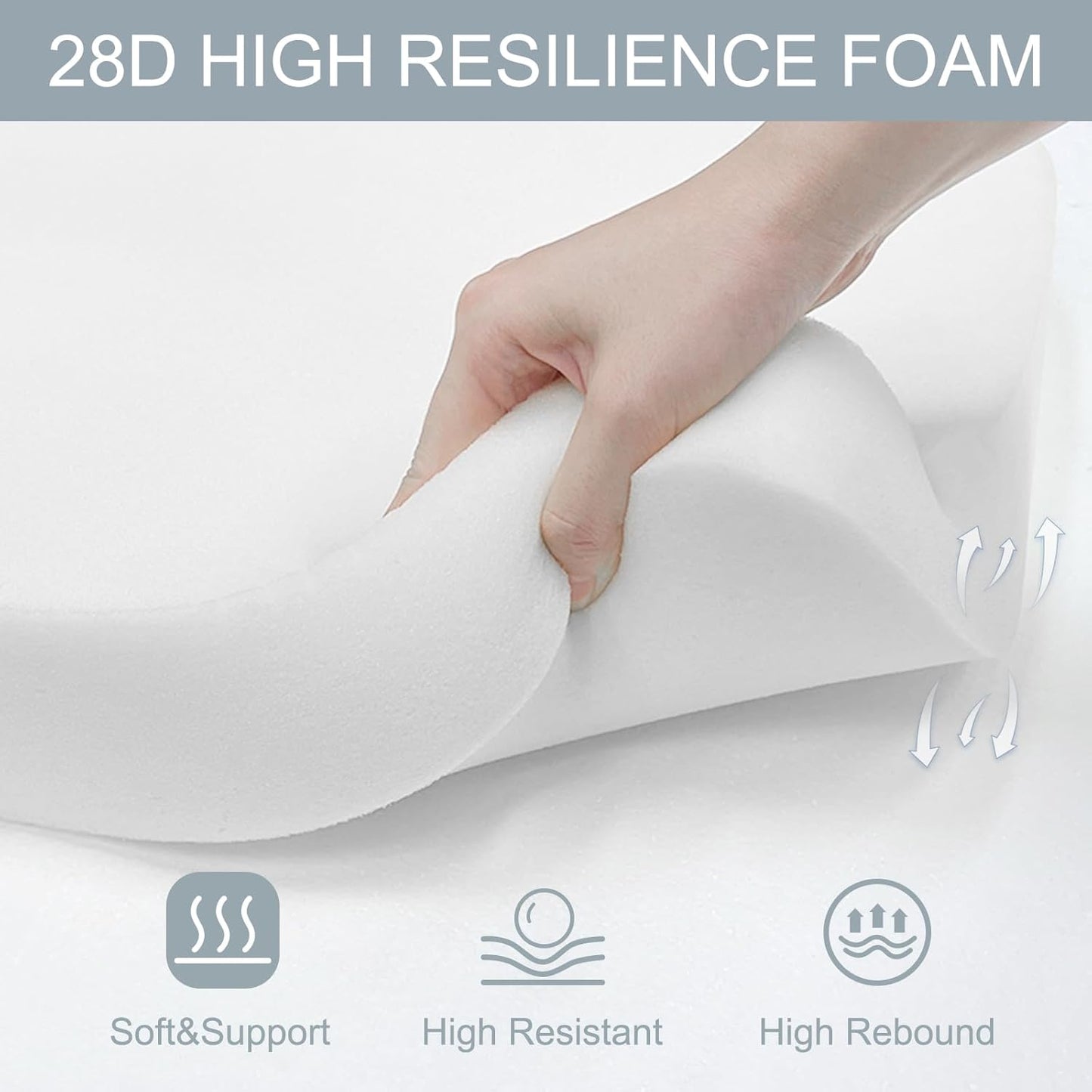 LVTXIII Patio Chair Cushions 22"x22"x3", Water-Repellent Outdoor Seat Cushions for Patio Furniture, Square Chair Pads with Ties for Home Garden Decoration, Set of 2, Delancey Lagoon