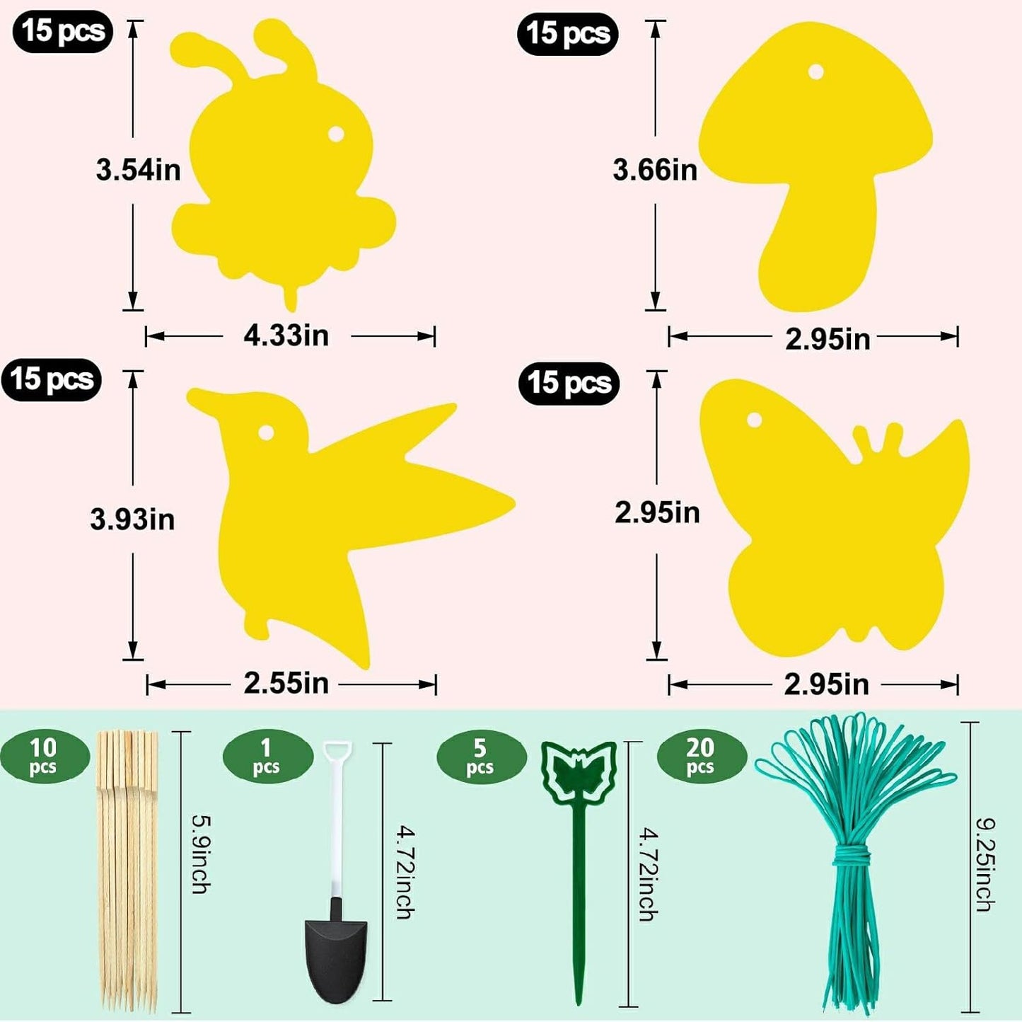 60 Pack Yellow Sticky Traps Fungus Gnat Sticky Traps, Gnat Traps for House Indoor Gnat Killer Indoor, House Plant Gnats Bugs Sticky Killer Fruit Fly Traps for Indoor