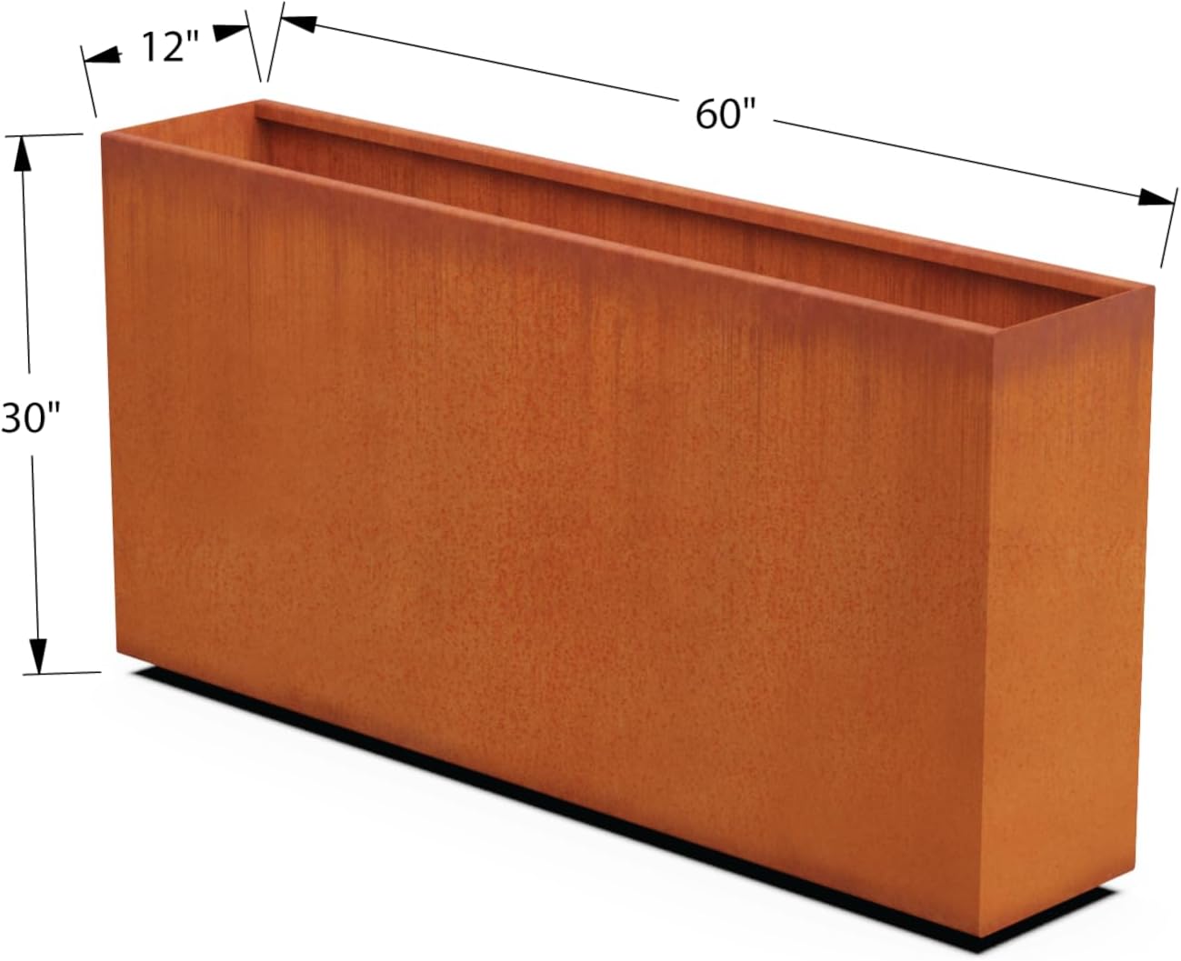 Large Rectangular Planters for Outdoor Plants | 60-Inch Extra Large Corten Steel Planter for Instant Privacy Screen | Heavy-Duty Metal Planter Box for Patio & Garden